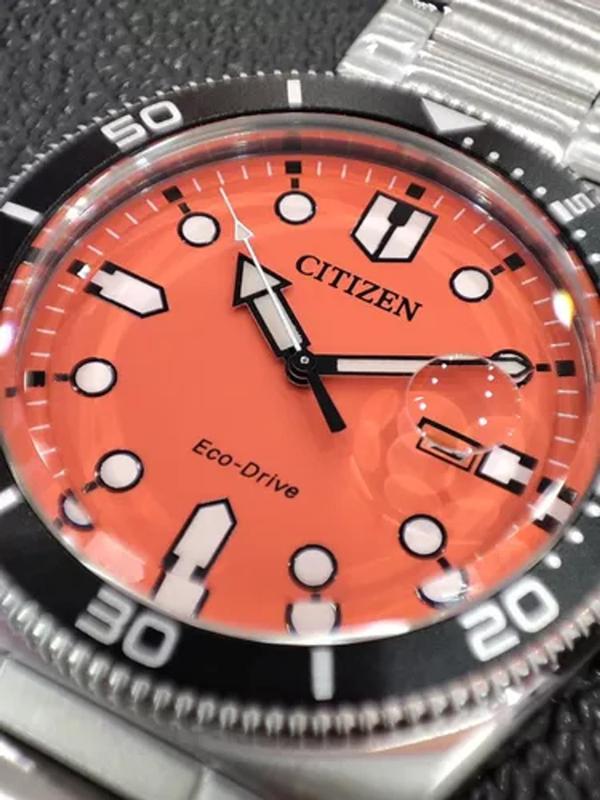Relógio Masculino Citizen Aw1760-81x Eco-drive Fundo Laranja